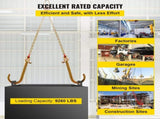 V Bridle Chain, 5/16 in x 2 ft Bridle Tow Chain, Grade 80 V-Bridle Transport Chain, 9260 Lbs Break V952-SZGLRJG5162FT0001V0