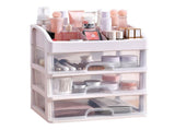 Desktop Organizer 3 Drawer Clear Plastic Desk Storage for Office Stationary Makeup Organizer V1294-YM0703-3117230119011