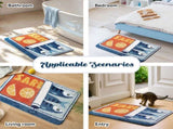Sardine Can Bath Mat, Blue Bathroom Rugs for Bedroom, Soft Washable Rug Non Slip Cute Kitchen Bath V1258-DP02-C-555
