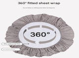 Dark Grey Queen Size Waterproof Fitted Mattress Protector - Soft & Breathable Bed Cover, V888-ELOSUNG27786
