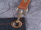 Denim Bib Apron Leather Strap Baker Bartender BBQ Chef Work Cook Uniform A V1294-YM0722-JY01877-02