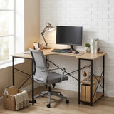 CARLA HOME Office Desk with 2 Shelves - Metal Frame - Natural - 120cm - Brown - Rustic V178-36432