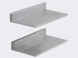 21.8 x 40.6 cm Stainless Steel Shelf, Wall Mounted Floating Shelving with Backsplash, 20 kg Load V952-BGSCTTLL86162MWQSV0