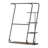 Artiss Clothes Rack Wardrobe Coat Stand 4-Tier Walnut HANGER-C-02-MET-WAL