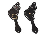 1Pair Spur Strap Leather Rhinestone Western Vintage Style Horse Riding Protective Equipment for V1294-YM3111220274811-0421