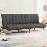 Artiss 2x Sofa Bed Couch Single Seater Fabric Grey SBED-E-SOLO86-GYX2