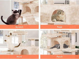 CARLA HOME 180cm Cat Tree Tower for Indoor Cats with Plush Perches, Dual Condos, Natural Sisal LSB-36392