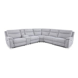 Large Sectional Corner Modular Lounge Suite in Fabric with Electric Recliner V43-SOF-HRLEY-GR