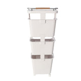 Rolling Laundry Hamper PP ABS Laundry Shelf Clothes Storage Basket Organizer with 4 Wheels for Home V1294-YM0901-3117240250812