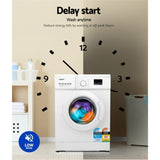 Devanti 8kg Front Load Washing Machine Quick Wash 24h Delay Start Automatic FWM-C-8KG-WH