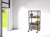 Modular Wire Storage 60x60cm Steel Shelving Black With Wheels For Garage Warehouse Or Kitchen V63-841251