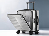 Wanderlite 20" Luggage Suitcase Front Pocket Travel Carry On Dual TSA Silver LUG-ABS-POK-20-SV