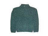 100% SHETLAND RAGG WOOL Half Zip Up Knit JUMPER Pullover Mens Sweater Knitted - Sherwood - 6XL V563-SW-HZ-SHWD32-6XL