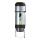 Silver 3-in-1 Portable Electric Espresso Maker - Rechargeable Travel Coffee Machine for Capsules & V888-ELOSUNG23965