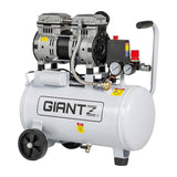 Giantz 24L Air Compressor Quiet 0.75HP Oil-Free Portable Tyre Inflator 40L/Min AC-24L-N-XL-WHT