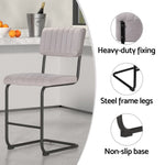 Artiss 4x Bar Stools Velvet Chairs Grey BA-HY-005-GYX4