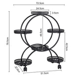 Metal Plant Stand Rack 4Tier Indoor Flower Pot Stand with Wheels for Living Room V767-HJ-ZT112