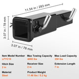 Trailer Hitch Extender, Fits for 2" Receiver Hitch Adapter, Trailer Hitch Extension Tube Extender, V952-TCYZZG227000K8HB7V0