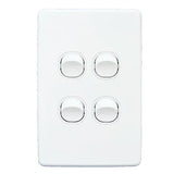 GSME Switch Cover Plate Flush Mount Standard 4 Gang 16A/10AX 250V Vertical White PUSWV4G V1202-V1-GSMPUSWV4G