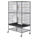 52 inch Standing Large Bird Cage, Carbon Steel Flight Bird Cage for Parakeets, Cockatiels, Parrots, V952-YTSNL312052IBWVKVV0