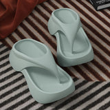 Women's Summer EVA Platform Flip Flops Outdoor Anti-Slip Beach Sandals Comfortable Thong Slippers V1107-957-29991-BLU6