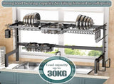 CARLA HOME Adjustable Over the Sink Dish Drying Rack with Utensil Holder, Hooks & Cutting Board Rack V178-36206