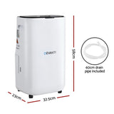 Devanti Dehumidifier 20L Air Purifier White DH-B-20L-WH