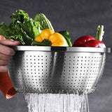 SOGA Stainless Steel Nesting Basin Colander Perforated Kitchen Sink Washing Bowl Metal Basket BOWL607