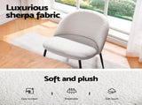 1 Artiss Dining Table and 4 Chairs Set White Sherpa DSET-120WH-VEL150-WHX4