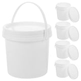 5-Pack White Plastic Utility Buckets with Handles, Water Buckets for Household, Gardening, Outdoor V1192-AZ-W-22562