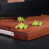 SOGA 50cm Rectangular Wooden Ebony Butcher Block Non-slip Chopping Food Serving Tray Charcuterie WODD403