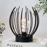 Metal Cage Table Lamp Cordless Battery Operated Lamp With Edison Style LED Bulb Ideal For Weddings, V1188-MS-227-0628