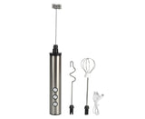 Stainless Steel Milk Frother, USB Charging, Handheld Electric Egg Beater for Home Kitchen V1263-JX-2936
