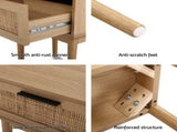 Artiss Bedside Tables Side Table Rattan Drawers Nightstand FURNI-E-RAT-BS-WD