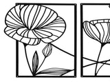 Yezi Metal Wall Art 4Pcs Floral Minimalist Line Decor DECO1032