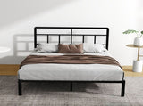 Levede Double Bed Frame Metal Base Platform Headboard Heavy Duty Mass Storage BF1074-D-AU