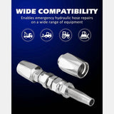 2pcs Hydraulic Hose Repair Kit, Reusable, 2-Wire Reusable Hydraulic Repair Fitting 3/8Inch V1370-AZ4-07568