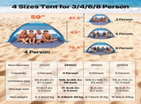 Beach Tent Sun Shelter for 4 Person, UPF 50 Protection, Portable Sun Shade Canopy with Carrying Bag V952-BXSHTZPDBJC4MORNX001V0