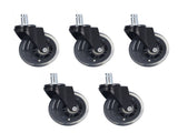 5 Pcs Chair Rotate Wheel 3in 360 Degree Noise Free Scratch Resistant Straight Chair Caster for V1294-YM0715-3116220006511