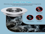 2 Pack All Metal Stainless Steel 3 in 1 Kitchen Sink Drain Strainer, Upgraded Anti-Rust Sink Stop V1259-DP01-A-2228