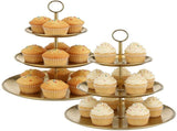 2PCS 3-Tier Cupcake Large Stainless Steel Tiered Serving Tray, 6.69"/9.06"/11.8" Dessert V1369-AZ3-W-08838