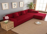 Polyester 32 Seat Corner Sofa Cover L Shape Slipcover Home Furniture Protector V1294-YM0901-JY19347-04