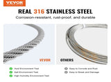 T316 Stainless Steel Cable 3.18mm 7x7 Steel Wire Rope 182.3m Cable Railing V952-BXGGSSBXG3160WC09V0