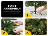 Christabelle 2.3m 7.5ft Pencil Pine Christmas Tree Pre Lit Multi Function LED Slim Artificial I 112_WFLPP75