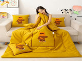 Yellow Fashion Bear 2-in-1 Foldable Car Pillow - Cozy 40x40cm Pillow, Unfolds to 100x150cm V888-ELOSUNG33214