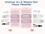 Large Capacity Hanging Travel Toiletry Bag with Jewelry Organizer, Multi-Layer Cosmetic Makeup V1341-ZY-GB47TP28-L-BEIGE
