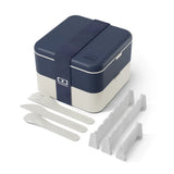 Monbento Flex - The 2 Compartment Lunch Box with Cutlery - Blue Natural V398-MB-53010060
