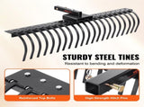 Tow Behind Landscape Rake, 1.5m Tow Dethatcher with 21 Steel Coil Tines, Lawn Dethatcher Rake V952-ZXSCJ60BDSDLG2B3EV0