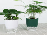 Automatic Self Watering Flower Pot Double Layer Design Water Storage Planter for Office Home V1294-YM0721-10143715