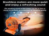 A portable outdoor camping fan with adjustable brightness, LED light strip hook, USB rechargeable, V1105-YAHWFS-01